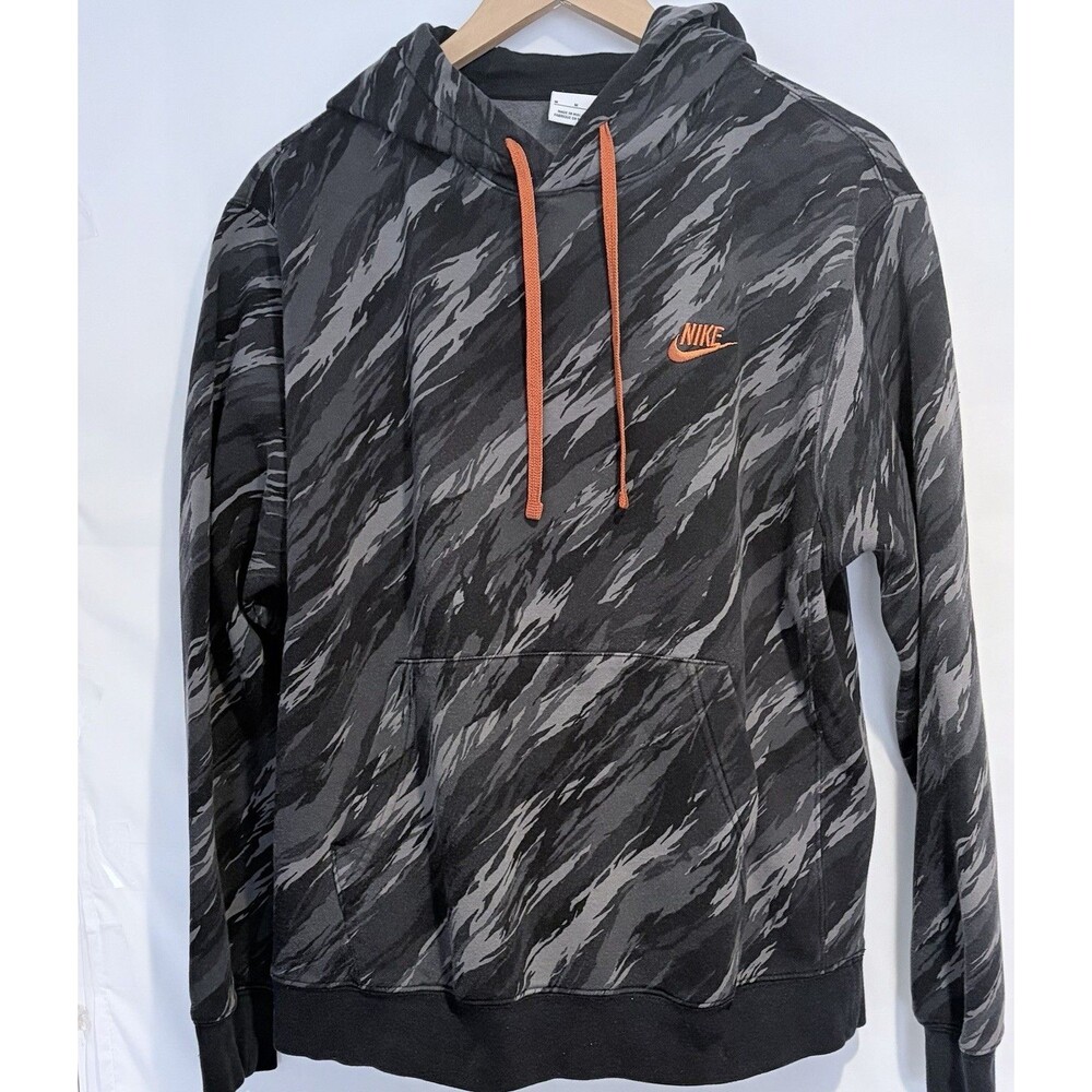 Nike Club Fleece Gray Black Tiger Camo Hoodie